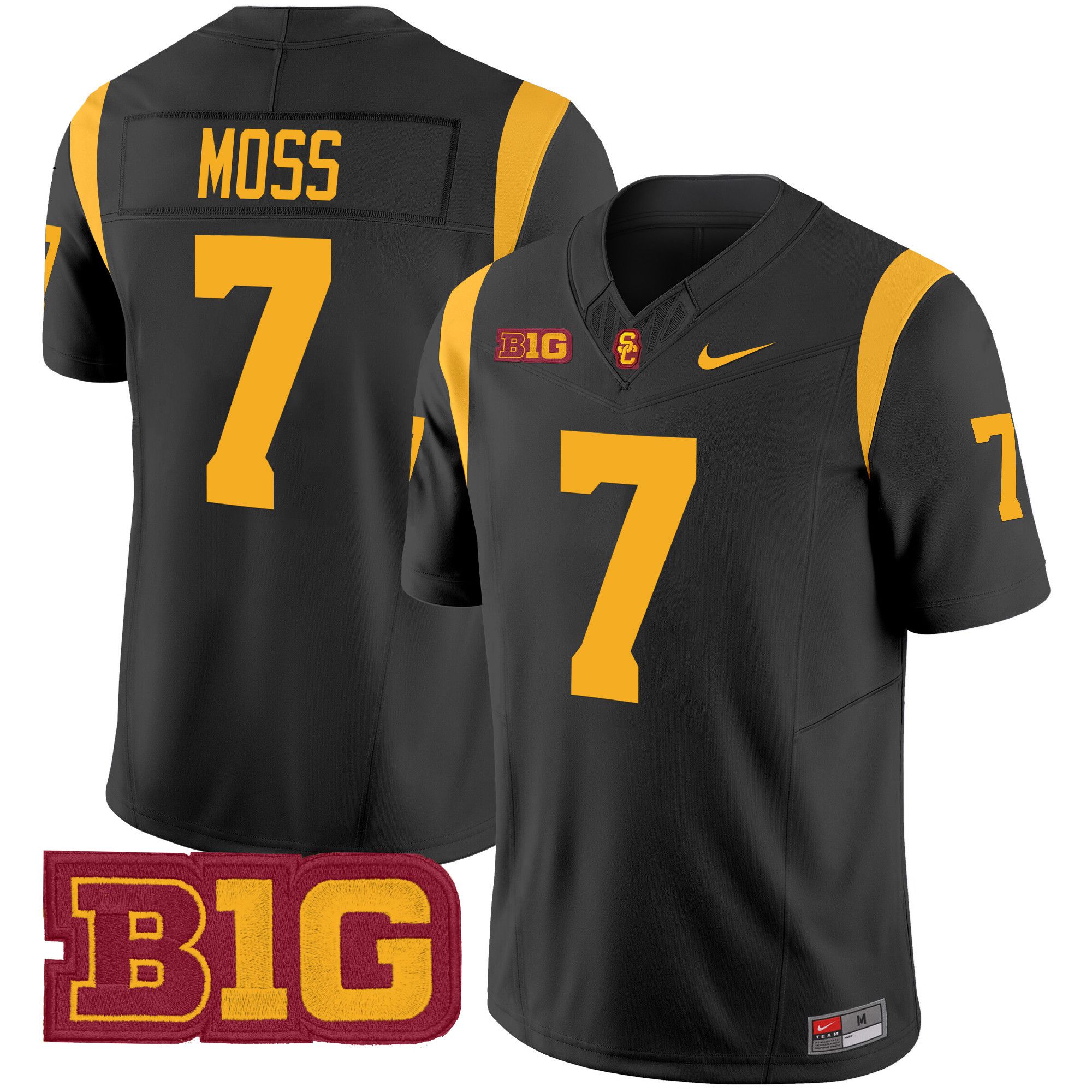 Men USC Trojans #7 Moss Black Nike 2024 Vapor Limited NCAA Jersey style 1